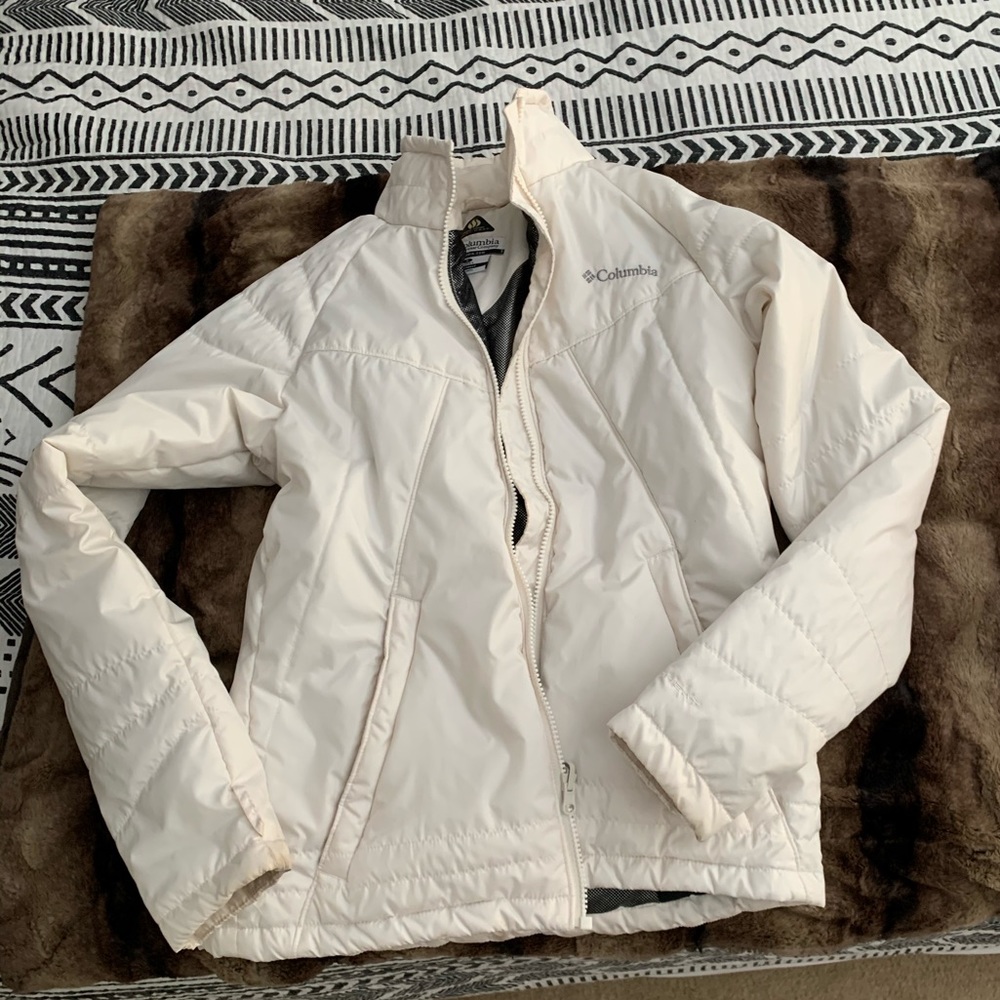 Columbia Omniheat Coat Jacket Down White Ivory S